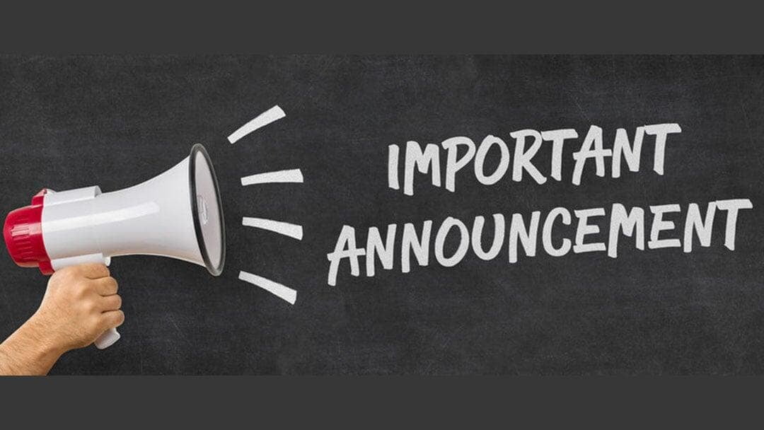 Important announcement!